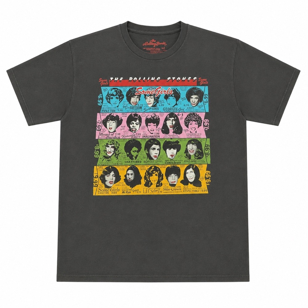 The Rolling Stones Some Girls Graphic T-Shirt Charcoal Gray Mens Large